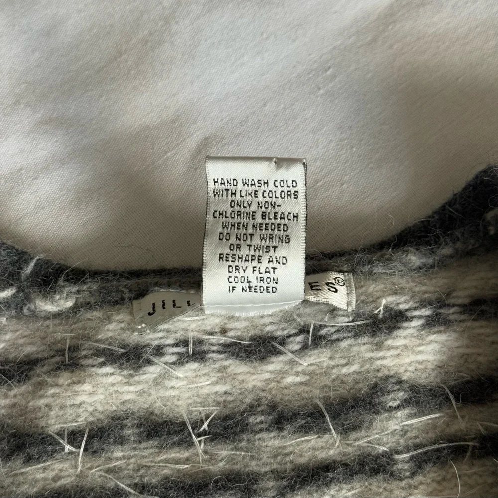 Jillian Jones Wool Cardigan Size S‎ Angora Fair Isle Nordic 90s Knit Cabin